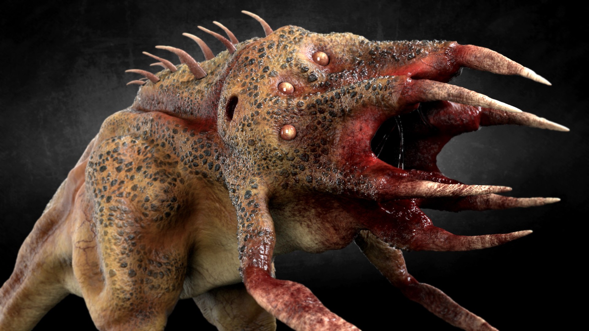 3D model Reptile Alien Creature https://p.turbosquid.com/ts-thumb/a4/6pmWdz/Td/shot02copy/jpg/1694341290/1920x1080/fit_q87/e202a6aada614f3100e57deef1fc95aac2d72c23/shot02copy.jpg