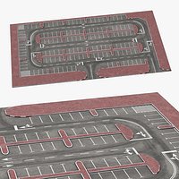 Commercial Parking Area With Road Markings