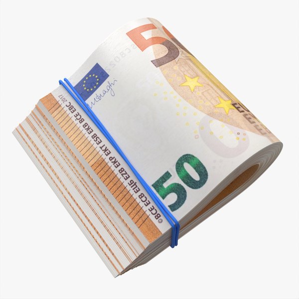 3D Euro banknotes folded and tied 01 model