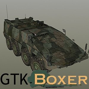 GTK Boxer (armoured fighting vehicle) with interior (low polygon)