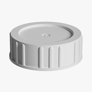 White Plastic Bottle Cap 3D model