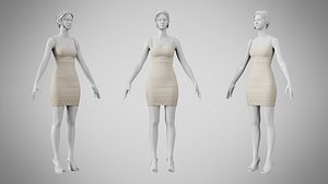3D model Dress 52 Coral Bright