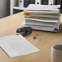 Office Stapler with Document Stack Black