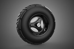 TRIPLE 3 SPOKE RIM REPLACEMENT PNEUMATIC WHEEL BARROW TIRE TREAD 3D