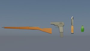 World War Low Poly Gun Pack