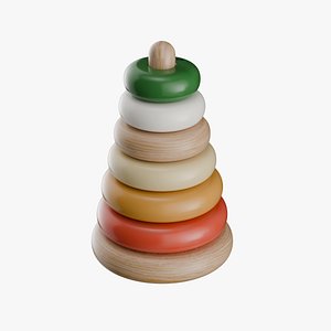 Wooden Stacking Kids Toy 01 3D model