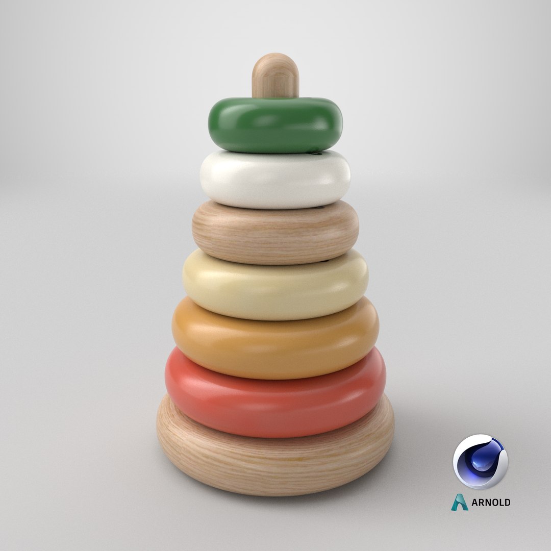 Wooden Stacking Kids Toy 01 3D Model - TurboSquid 2442081