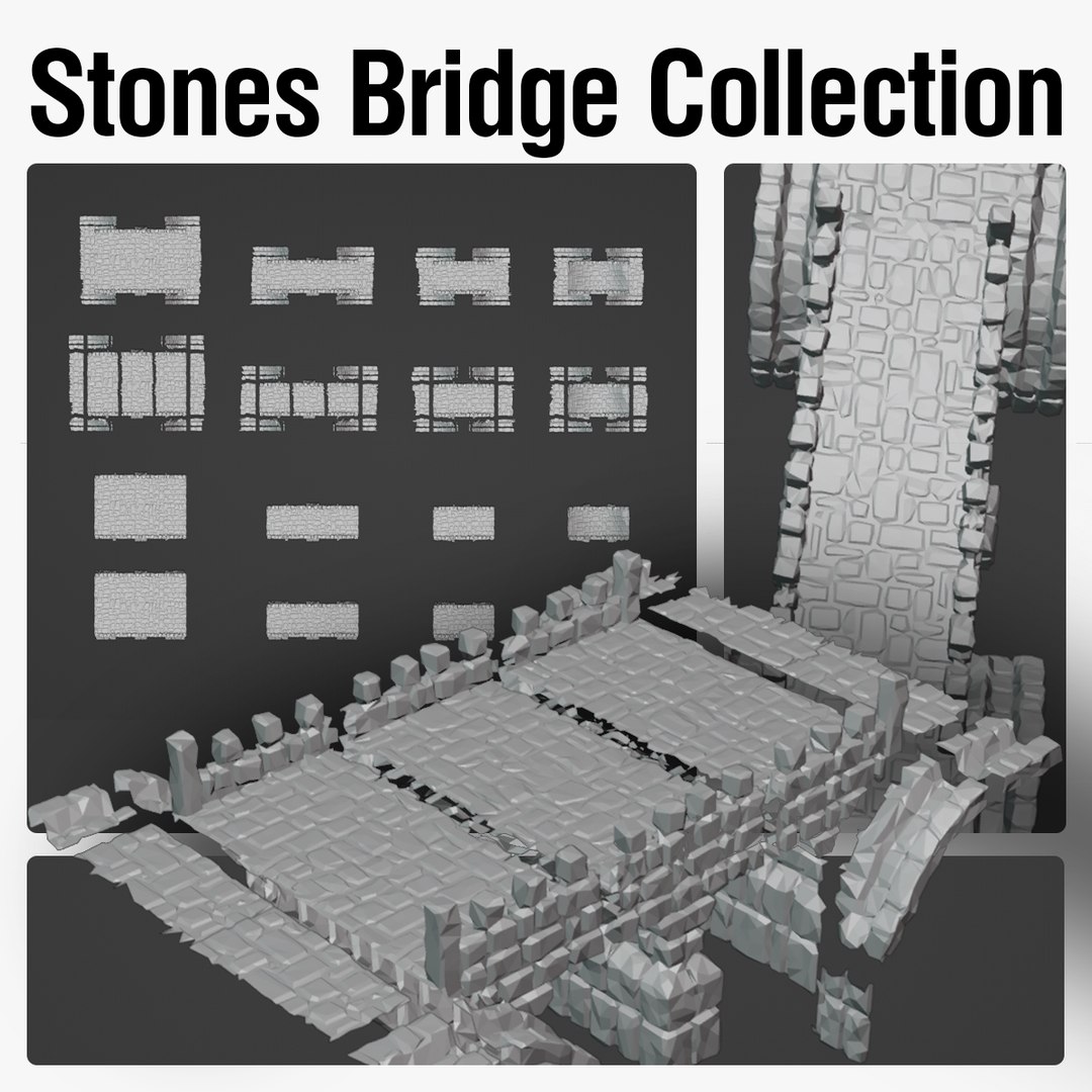 3D Stone medieval bridge collection - TurboSquid 1995423