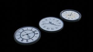 Vintage Clock Pack with Multiple 4K Material sets 3D