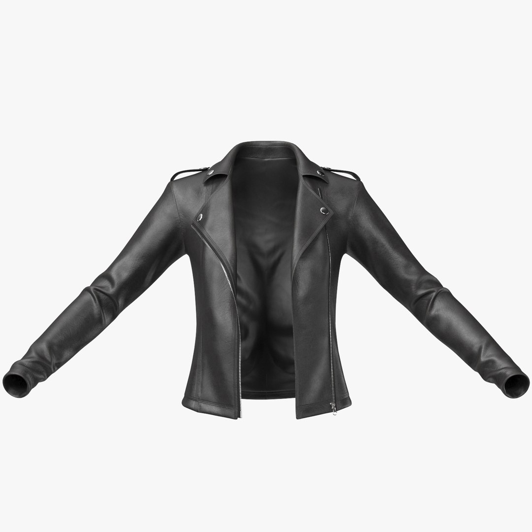 Leather Jacket Female 1v PBR 3D Model TurboSquid 1848106