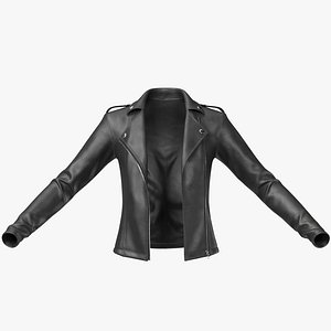 Leather Jacket Female 1v PBR 3D model