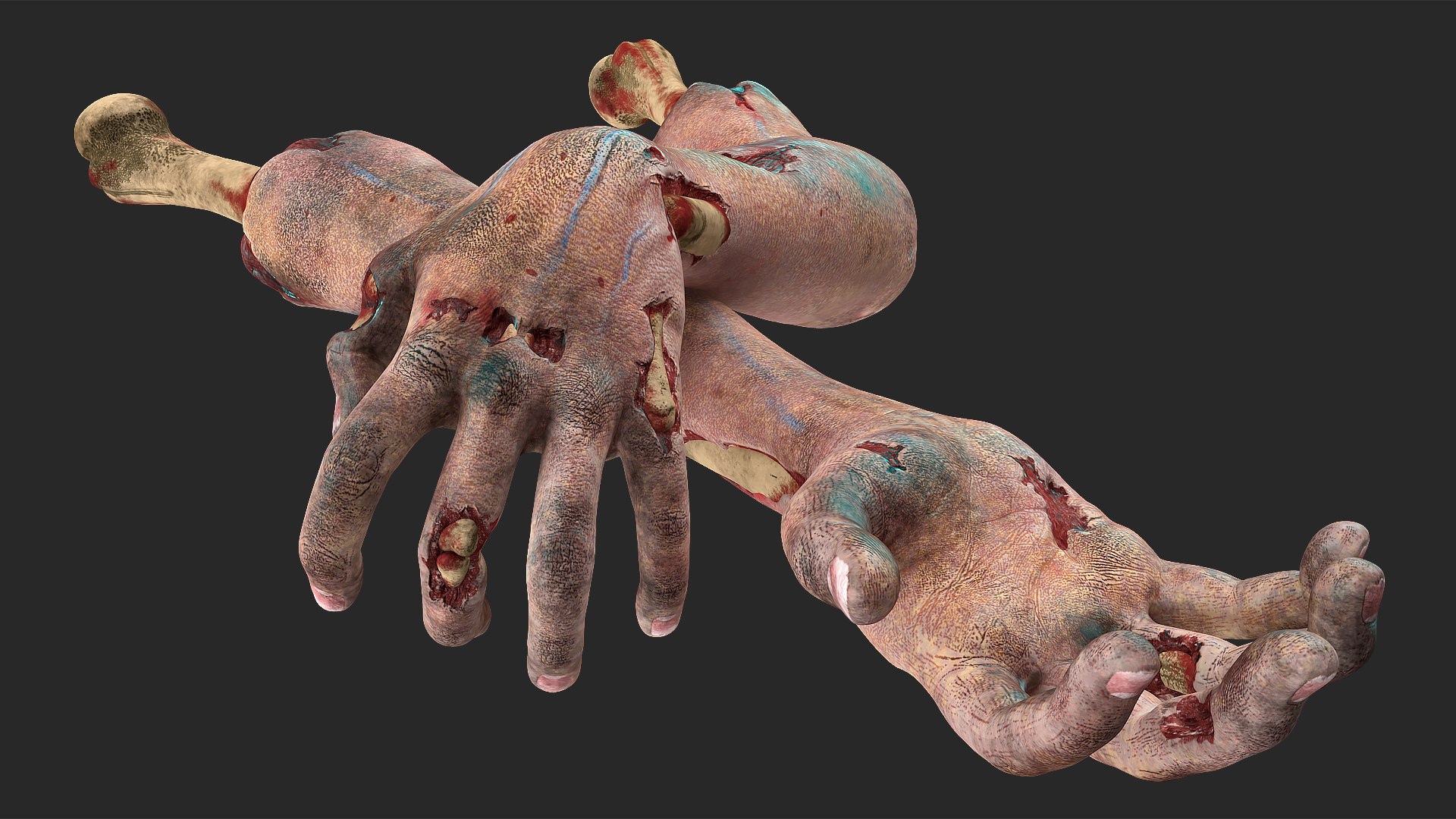 Scary Zombie Hands 3D model preview