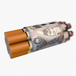 3D model cigarette smoke money