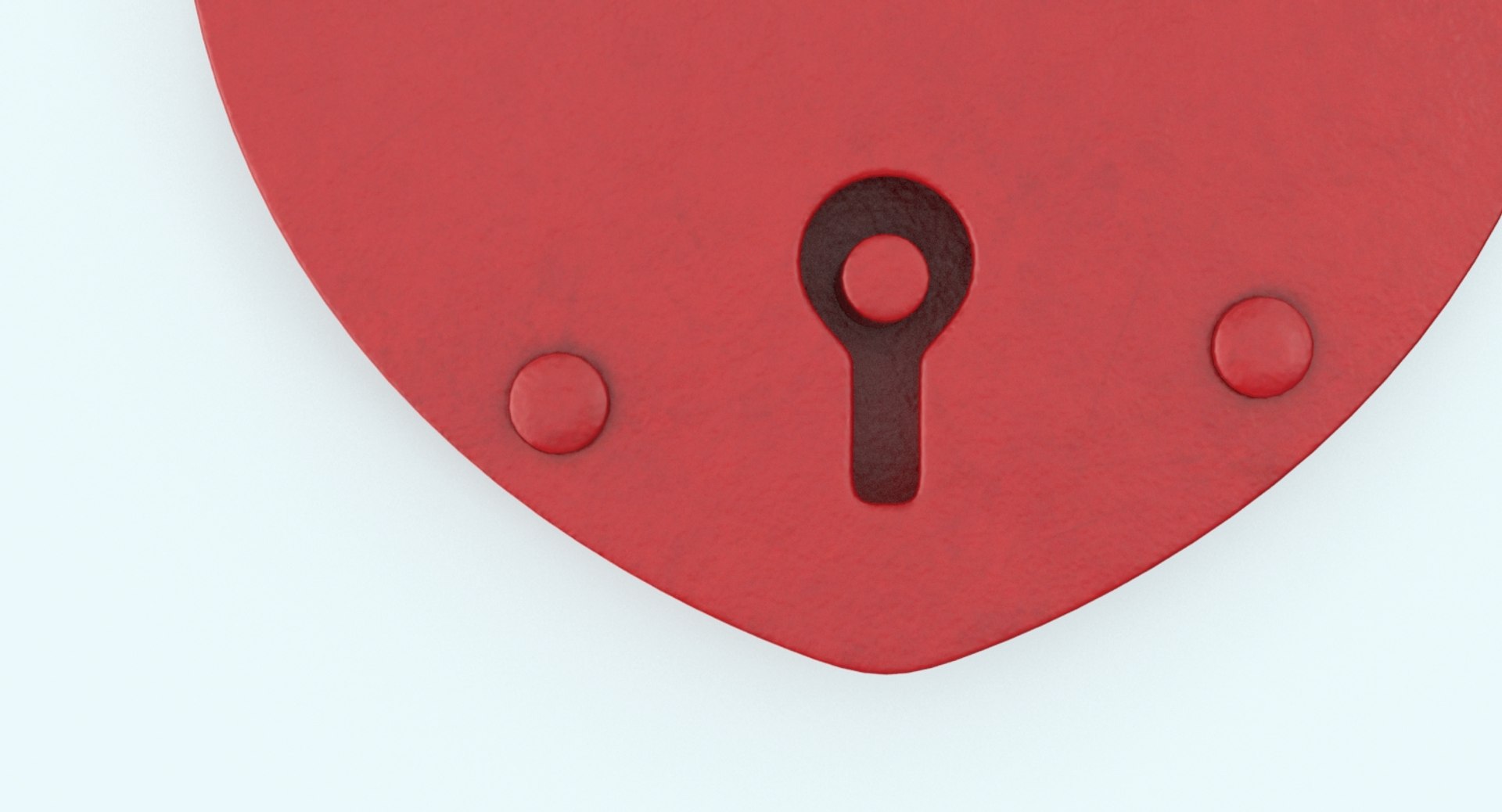 3d heart-shaped-lock----laying-flat-open-heart-shaped-lock model