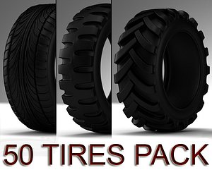 pack 50 tires 3d model