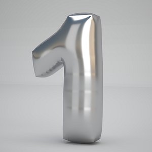 1 Number Balloon Silver
