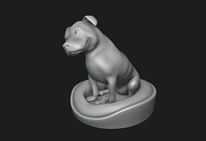 Smiling Staffordshire Bull Terrier 3D