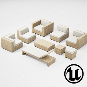 patio furniture ue4 3d model