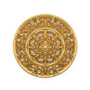 Classic circular carved decor onlay stl 03