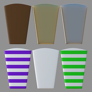 square box popcorn collection of 6 3D model