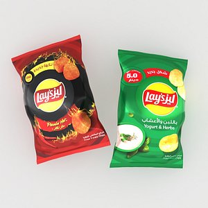 lays chips flaming hot- yogurt and herbs 3D model