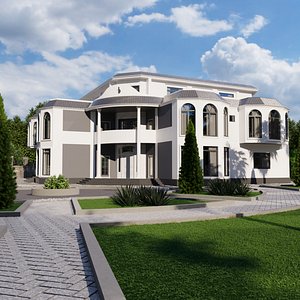 Futuristic Modern Villa 02 3D model