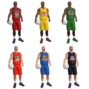 Basketball Players LOD2 Rigged