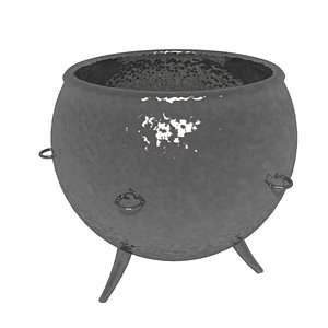 3d blend blender castiron pot