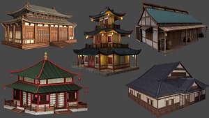 3D Asian Japanese Traditional Building Collection 4
