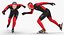 speed skater rigged 3D