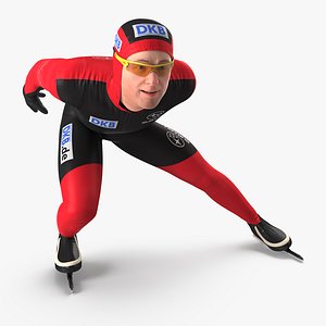 speed skater rigged 3D