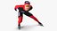 speed skater rigged 3D