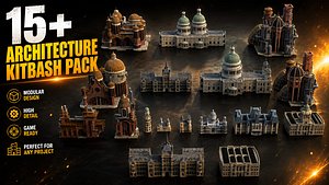 Victorian Architecture Kitbash Pack  15 Buildings