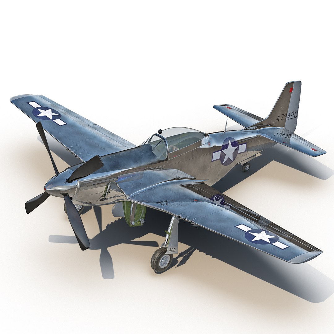 Aircraft North American P-51 3D model preview
