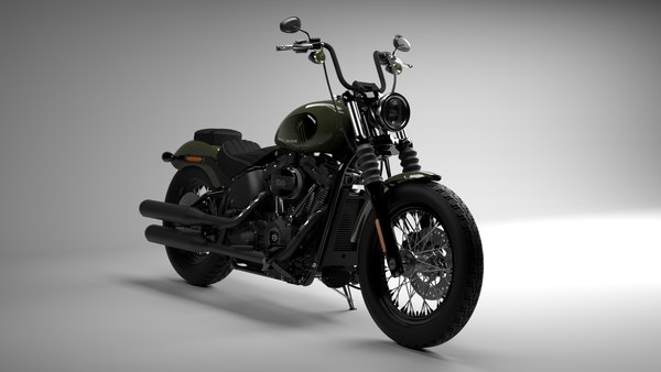 modelo 3d Realista Harley Davidson Street Bob 2021 Deadwood Green