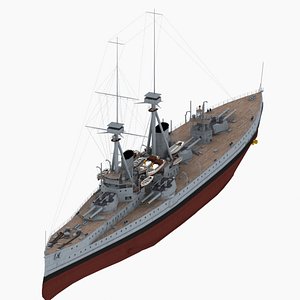 3d dreadnought battleship bellerophon class model