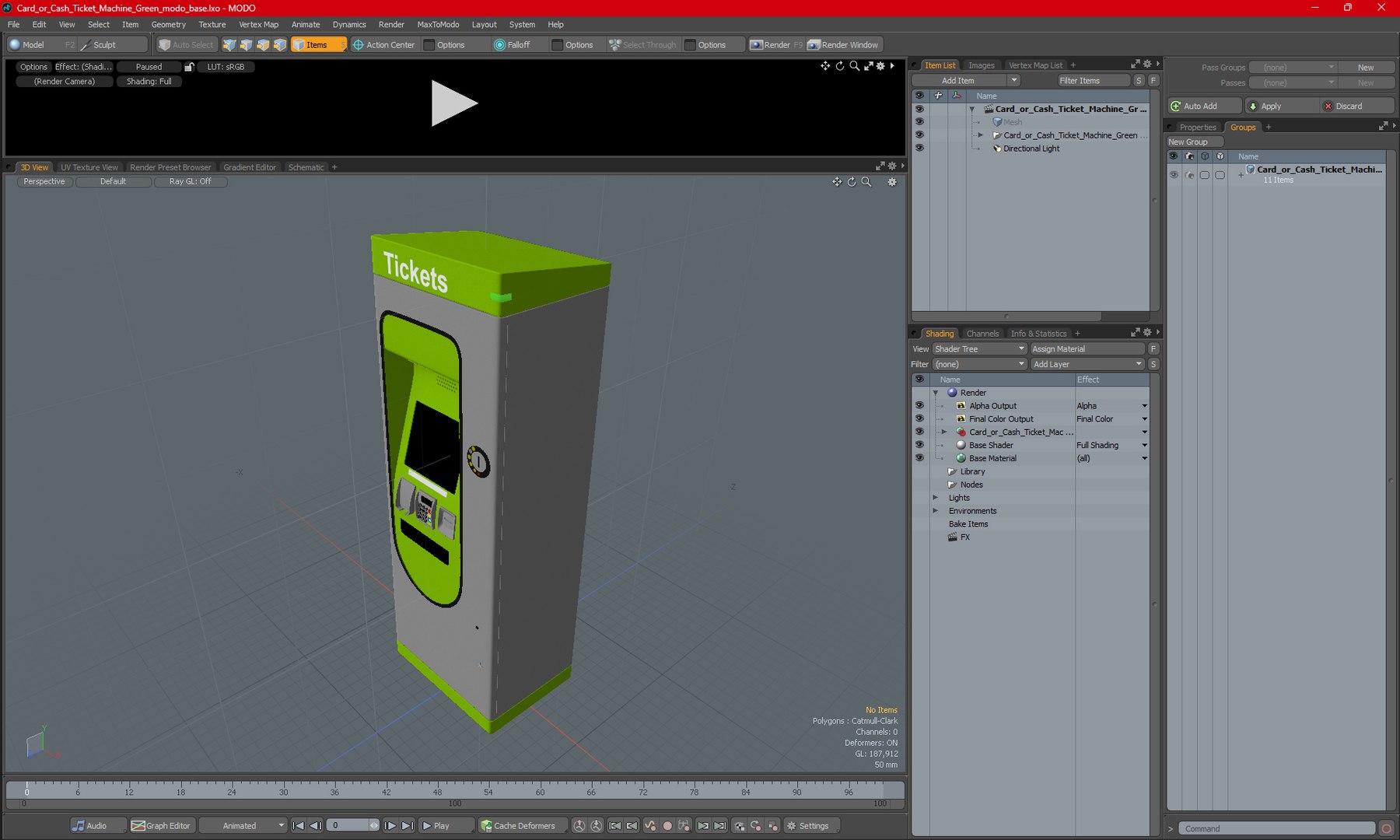 Card Or Cash Ticket Machine Green 3D Model - TurboSquid 2241828