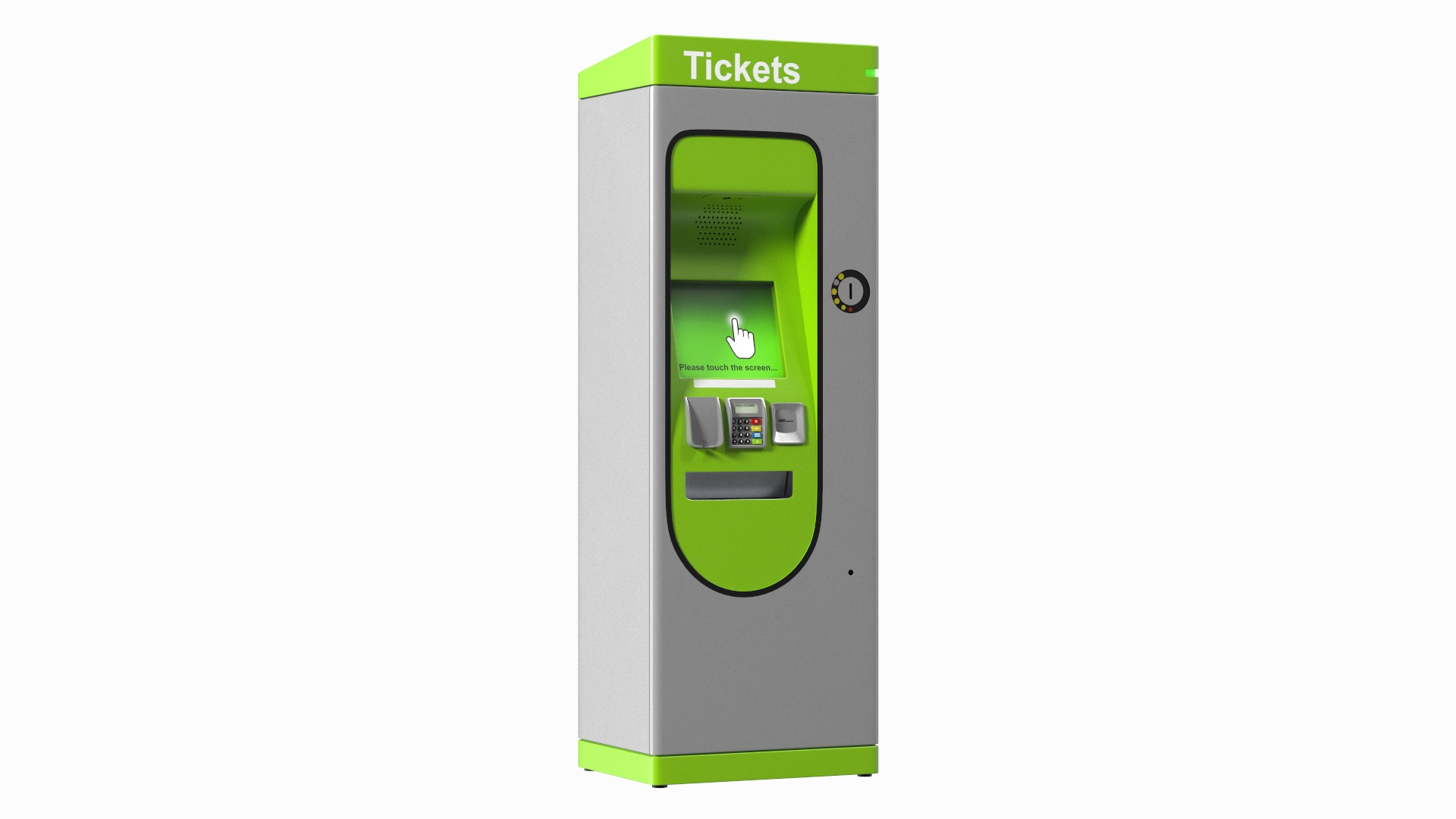 Card Or Cash Ticket Machine Green 3D Model - TurboSquid 2241828
