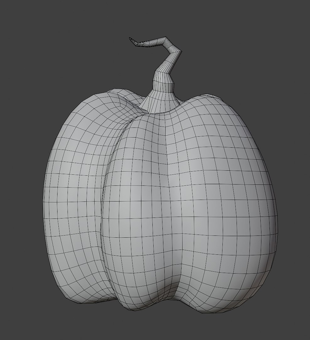 Halloween Pumpkin Low Poly Model With Retopology From Sculpting 3D ...
