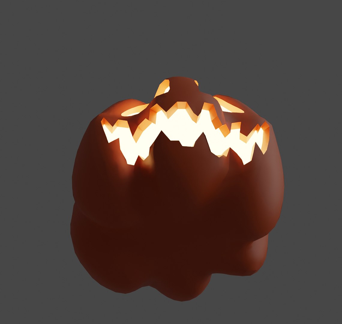 Halloween Pumpkin Low Poly Model With Retopology From Sculpting 3D ...