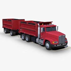 3D model Freightliner FLD 120 2000 Dump truck and trailer s02