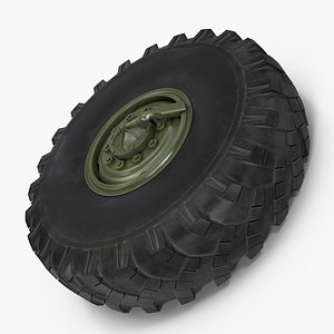 military truck wheel 3D