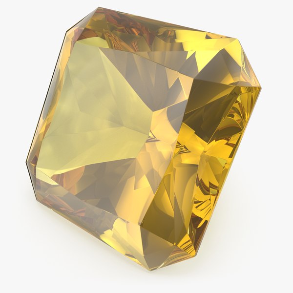 3D Radiant Cut Yellow Sapphire