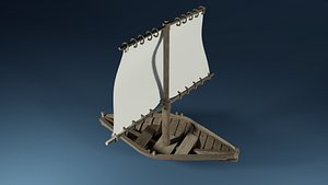 3D model Sailboat with a rectangle mast