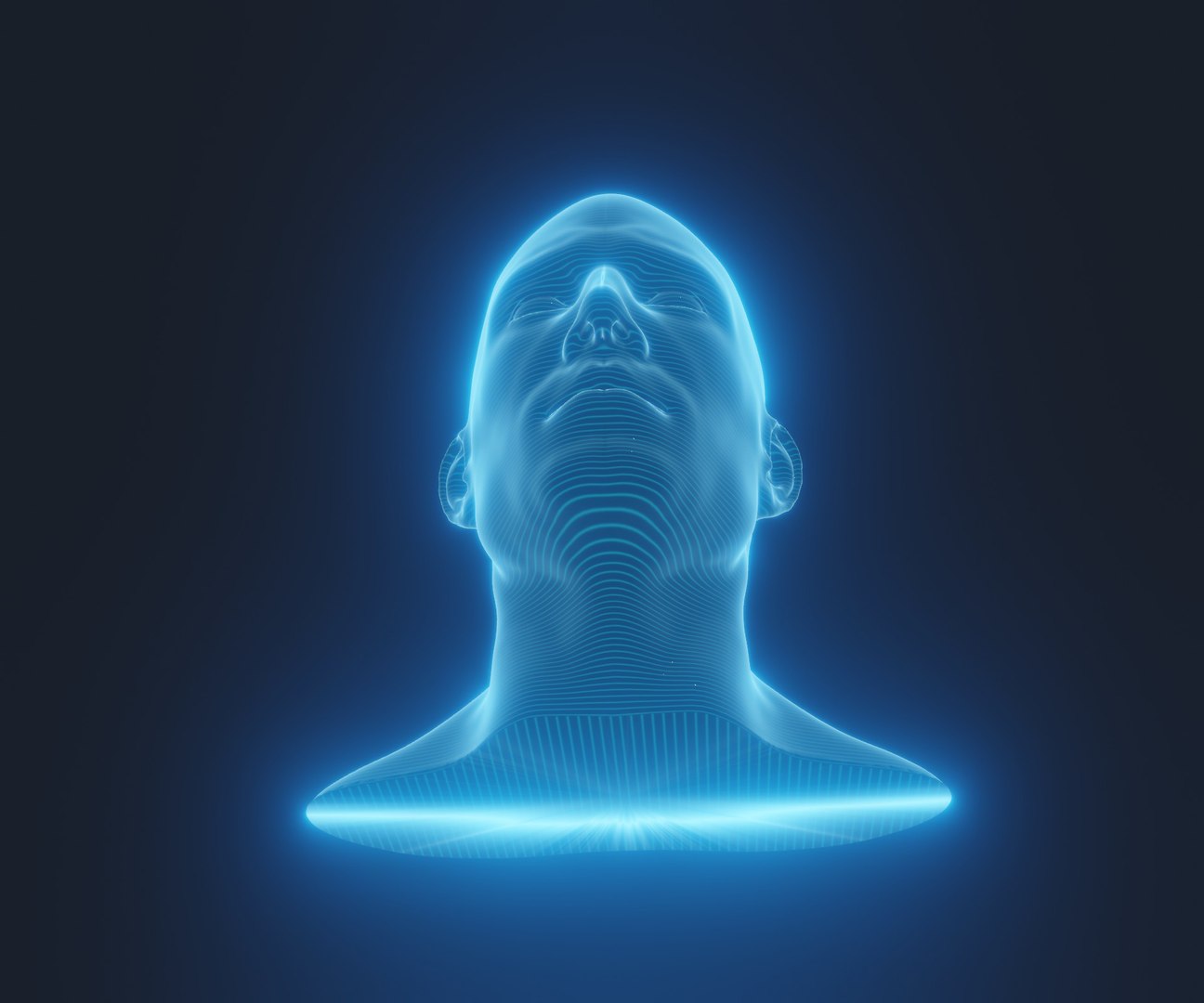 3D Hologram Male Head Animated With Facial Expressions Model ...