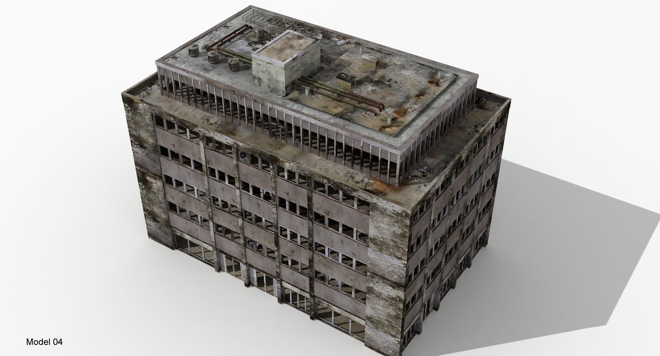 3D destroyed buildings 5 ruined model - TurboSquid 1189094