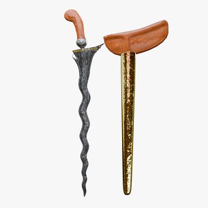 Keris Kris Javanese Traditional Weapon Dagger 3D Model model