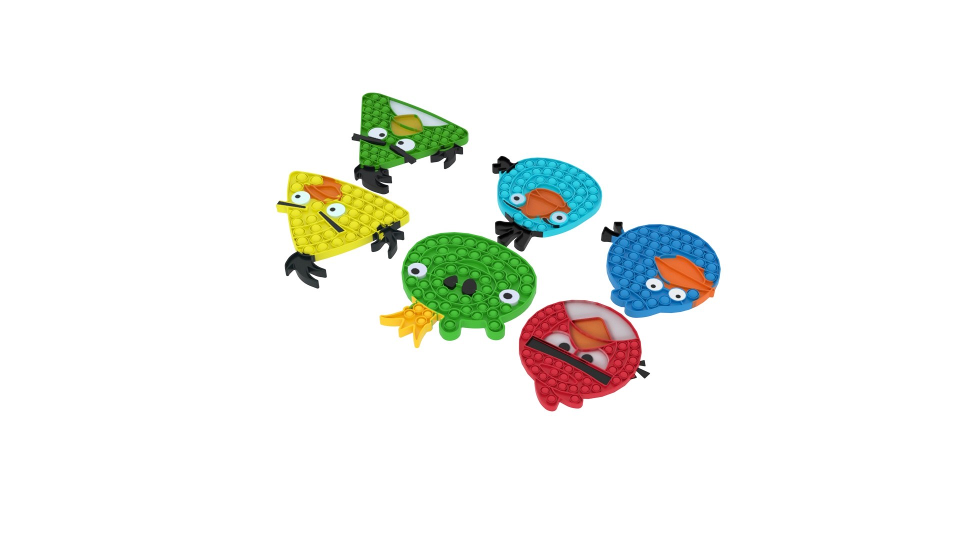 3D Angry Birds Pop It Fidget Toys Set - TurboSquid 1799779