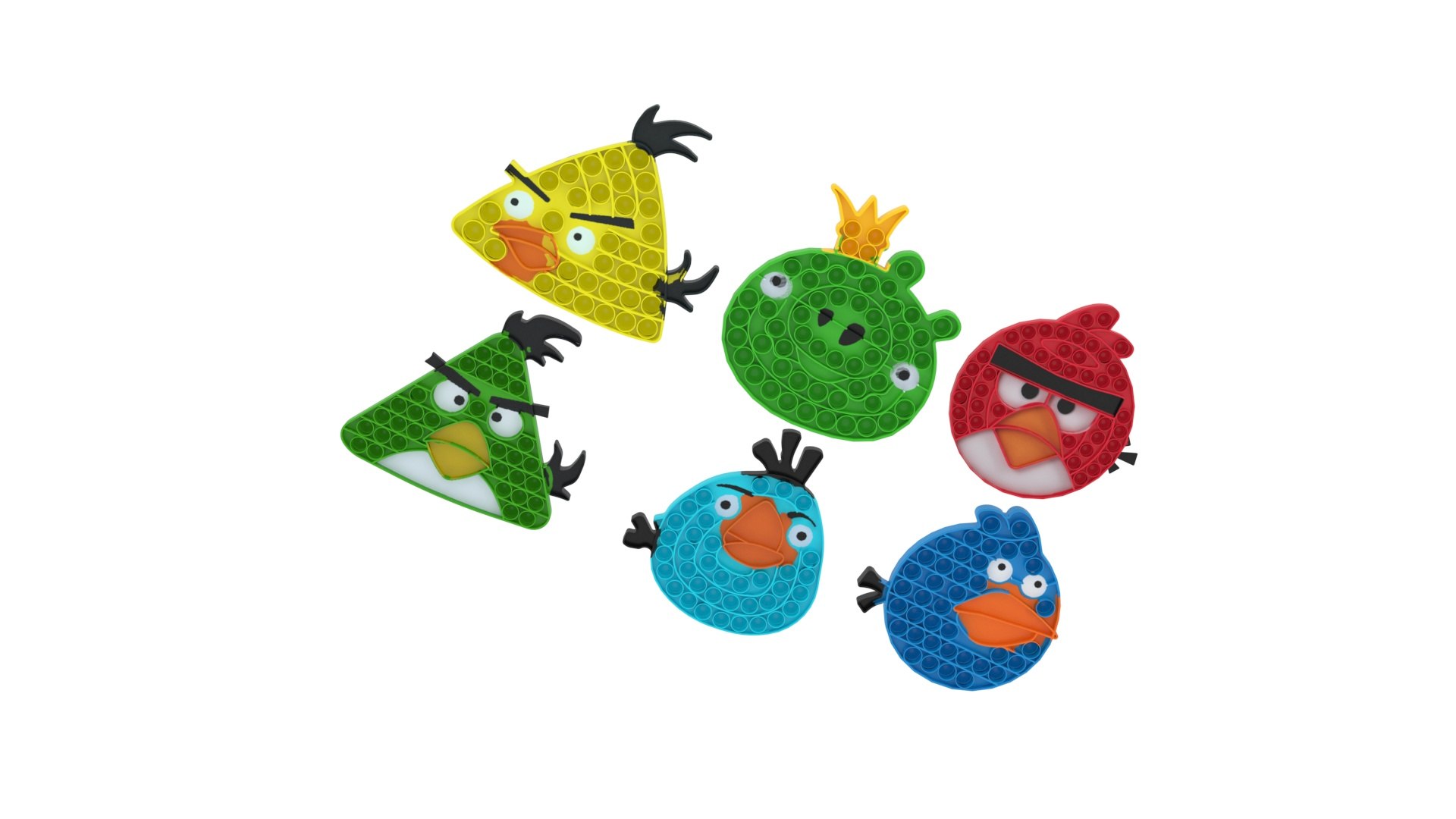 3D Angry Birds Pop It Fidget Toys Set - TurboSquid 1799779