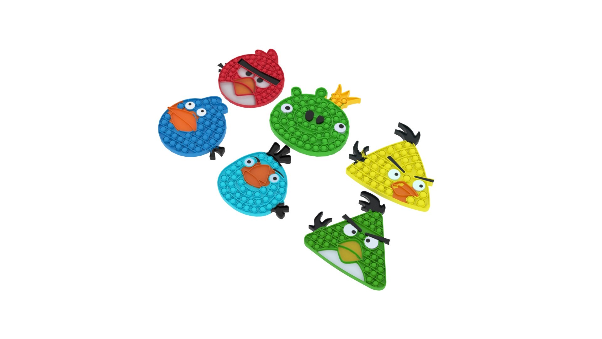 3D Angry Birds Pop It Fidget Toys Set - TurboSquid 1799779
